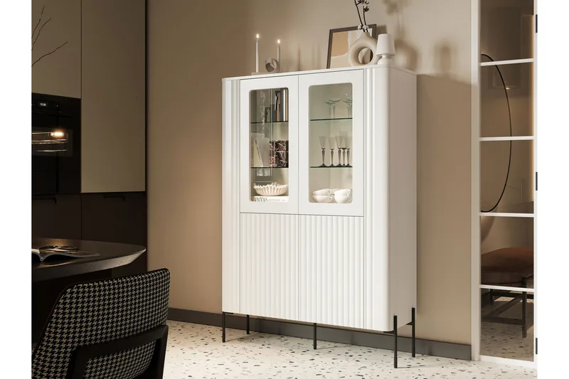 Sherie Vitrineskab 110x160 cm - Brun - Opbevaring - Skab - Vitrineskabe