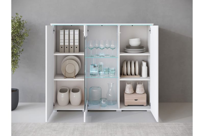 Sherie Vitrineskab 120x104 cm - Brun - Opbevaring - Skab - Vitrineskabe