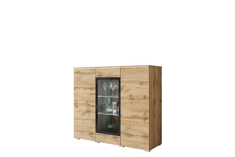 Sherie Vitrineskab 120x104 cm - Brun - Opbevaring - Skab - Vitrineskabe