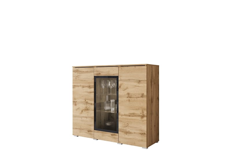 Sherie Vitrineskab 120x104 cm - Brun - Opbevaring - Skab - Vitrineskabe