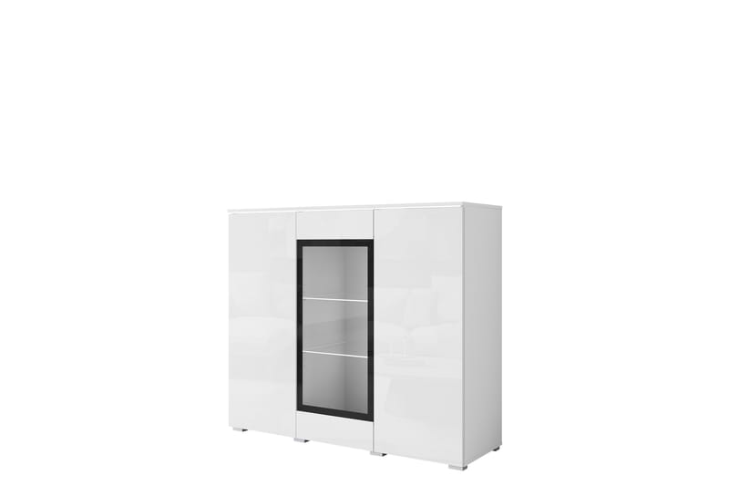 Sherie Vitrineskab 120x104 cm - Hvid - Opbevaring - Skab - Vitrineskabe