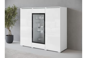 Sherie Vitrineskab 120x104 cm - Hvid - Opbevaring - Skab - Vitrineskabe