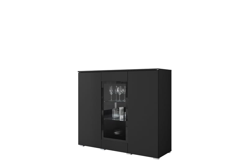 Sherie Vitrineskab 120x104 cm, Sort