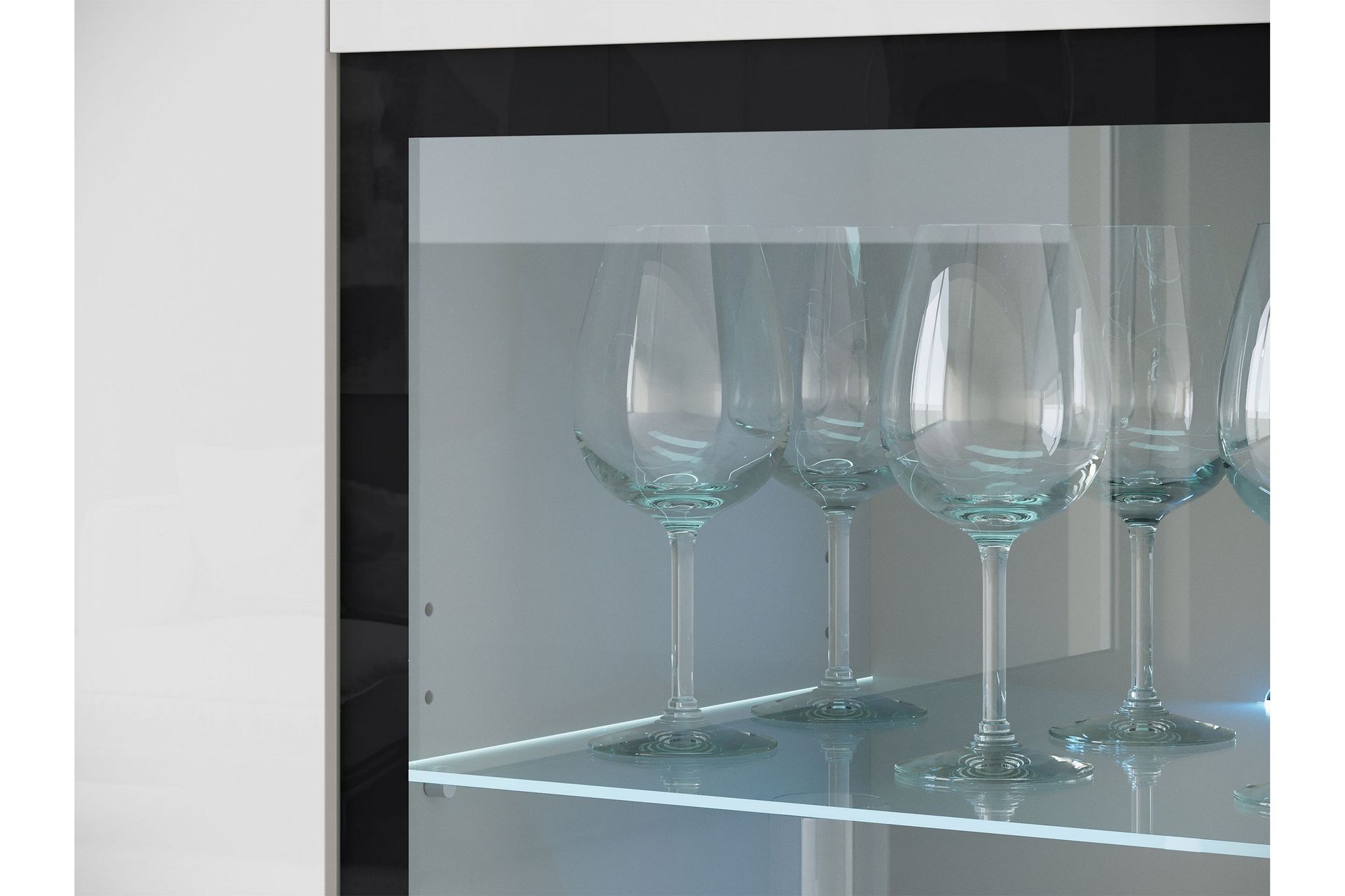 Sherie Vitrineskab 120x104 cm - Sort - Opbevaring - Skab - Vitrineskabe