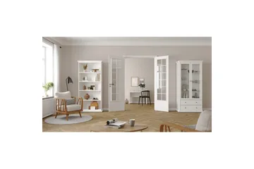 Shoiba Vitrineskab 96x201 cm - Hvid - Opbevaring - Skab - Vitrineskabe