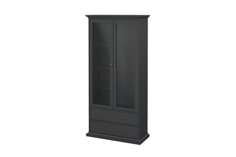 Shoiba Vitrineskab 96x201 cm - Mørkegrå - Opbevaring - Skab - Vitrineskabe