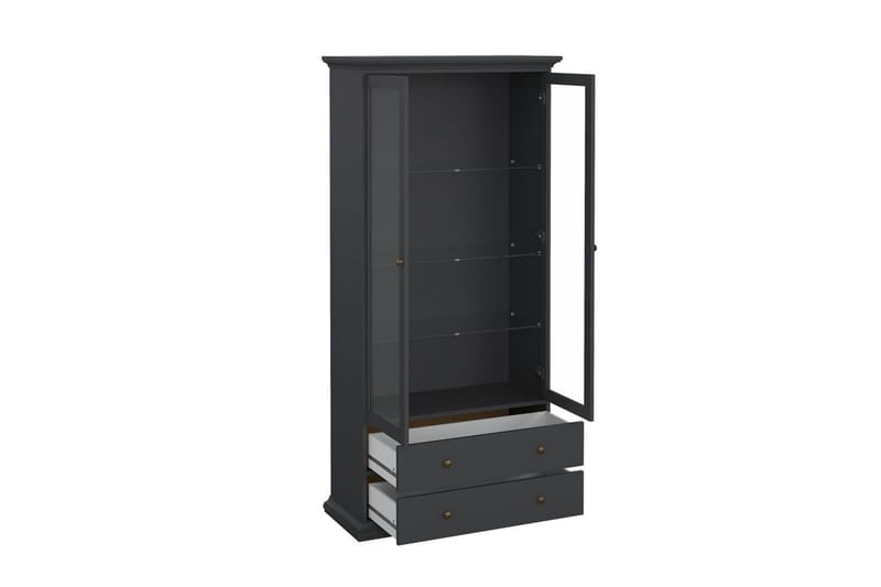 Shoiba Vitrineskab 96x201 cm - Mørkegrå - Opbevaring - Skab - Vitrineskabe