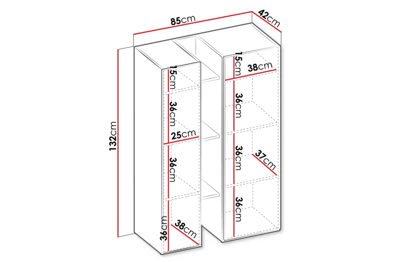 Sigmana Highboard - Hvid - Opbevaring - Skab - Skabe