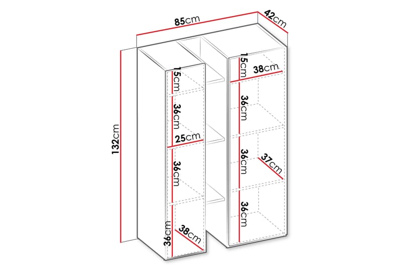 Sigmana Highboard - Hvid - Opbevaring - Skab - Skabe