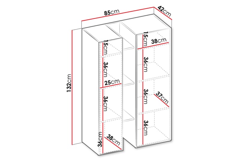 Sigmana Highboard - Hvid - Opbevaring - Skab - Skabe