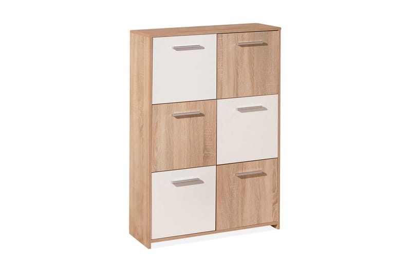 Aragon Skab 77 cm Høj, Hvid/Lys Eg