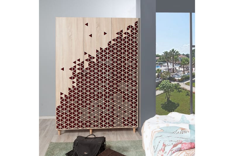 Brokind garderobe 135 cm - Brun - Opbevaring - Tøjopbevaring - Garderobeskabe - Garderobeskab & klædeskab