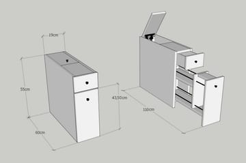 Calencie badeværelsesopbevaring - Hvid - Hus & renovering - Køkken & bad - Badeværelse - Badeværelsesmøbler - Badeværelsesopbevaring