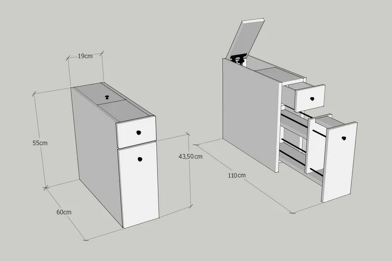 Calencie badeværelsesopbevaring - Hvid - Hus & renovering - Køkken & bad - Badeværelse - Badeværelsesmøbler - Badeværelsesopbevaring