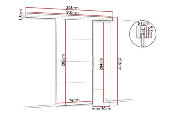 Clonmore Highboard Brown - Hus & renovering - Byggeri - Dørre & porte - Skydedøre