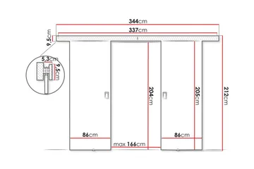 Clonmore Skydedør - Mørkebrun - Hus & renovering - Byggeri - Dørre & porte - Skydedøre