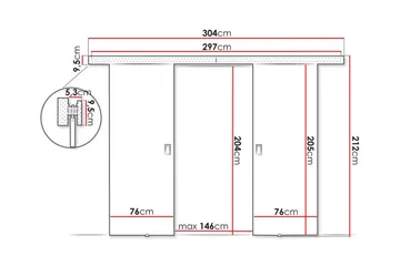 Clonmore Skydedør - Sort - Hus & renovering - Byggeri - Dørre & porte - Skydedøre