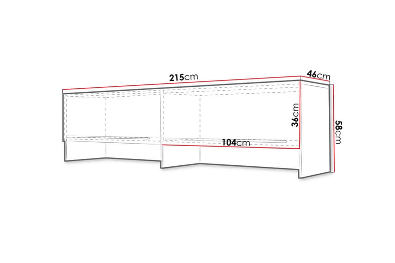 Concept Pro Opbevaringsskab 215x46x58 cm - Hvid - Opbevaring - Skab - Skabe