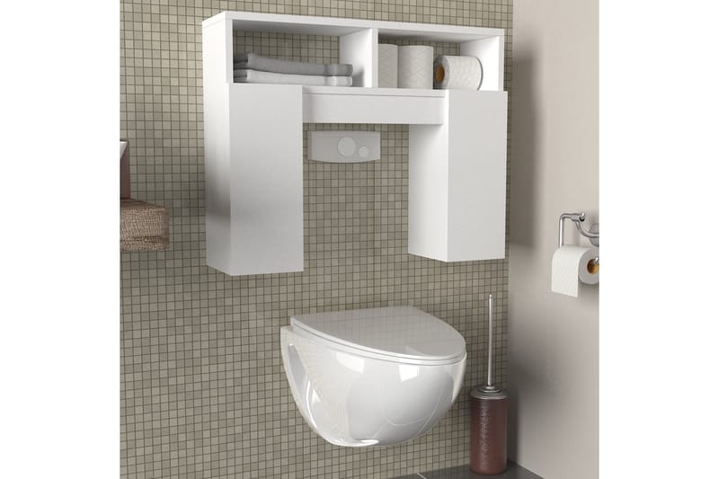 Dobles Badeværelsesskab 76 cm, Hvid