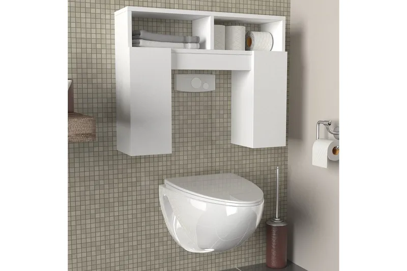 Dobles Badeværelsesskab 76 cm, Hvid