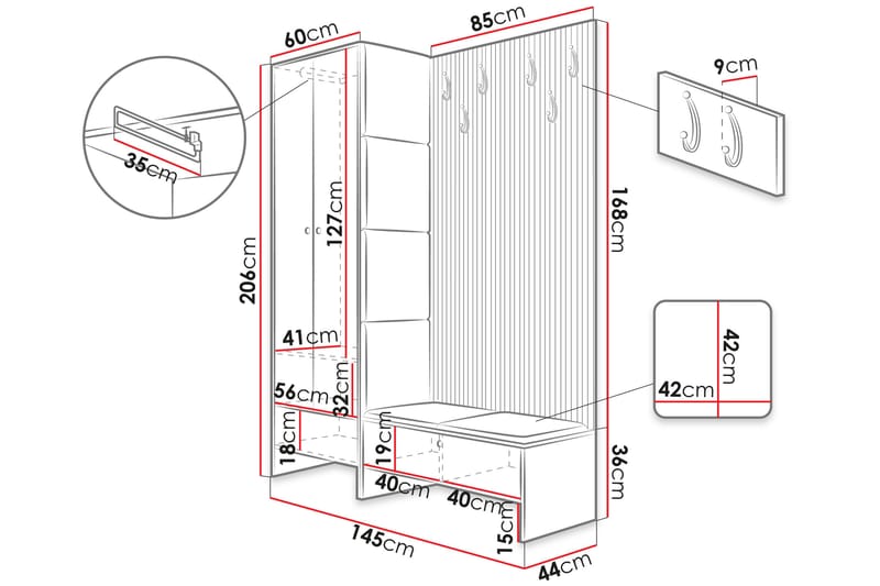 Dunvegan Highboard - Blå - Opbevaring - Skab - Skabe