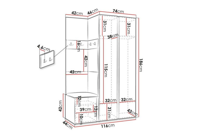 Dunvegan Highboard - Grafit - Opbevaring - Skab - Skabe