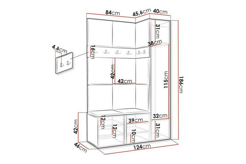 Dunvegan Highboard - Hvid - Opbevaring - Skab - Skabe
