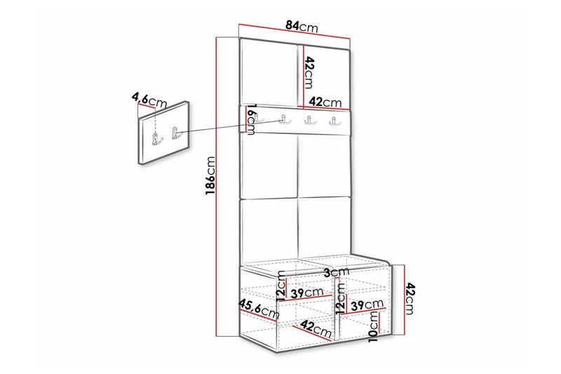 Dunvegan Highboard - Hvid - Opbevaring - Skab - Skabe