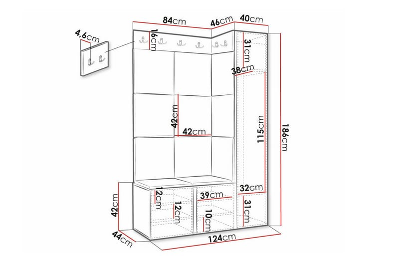 Dunvegan Highboard - Sort - Opbevaring - Skab - Skabe