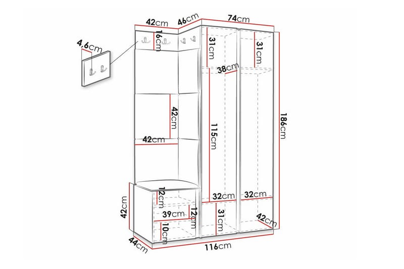 Dunvegan Highboard - Sort - Opbevaring - Skab - Skabe