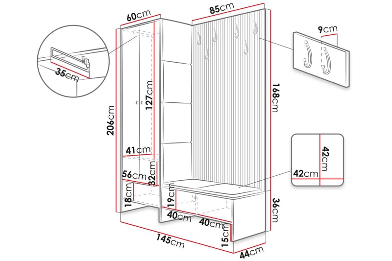 Dunvegan Highboard White - Opbevaring - Skab - Skabe