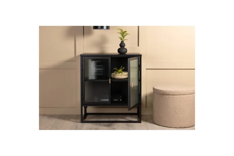 Skab Garis Lav Sort - Opbevaring - Skab - Vitrineskabe