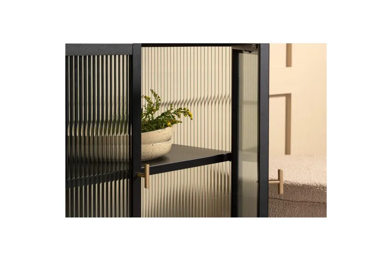 Skab Garis Lav Sort - Opbevaring - Skab - Vitrineskabe