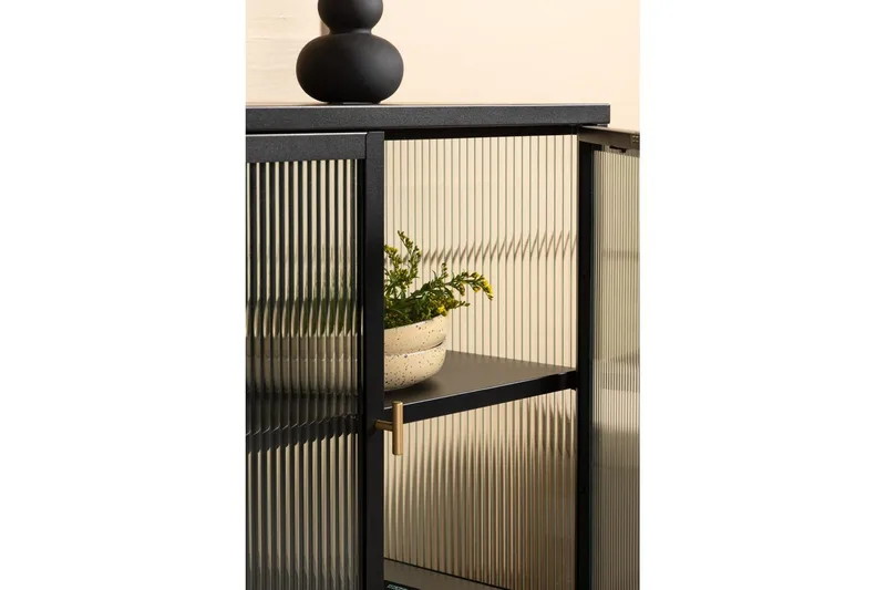 Skab Garis Lav Sort - Opbevaring - Skab - Vitrineskabe