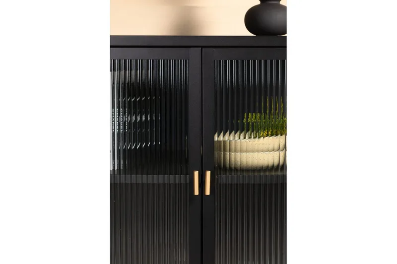 Skab Garis Lav Sort - Opbevaring - Skab - Vitrineskabe