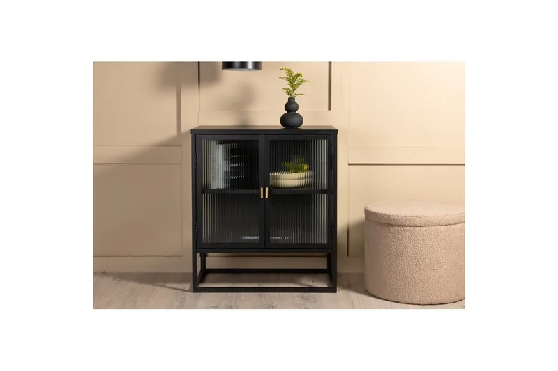 Skab Garis Lav Sort - Opbevaring - Skab - Vitrineskabe