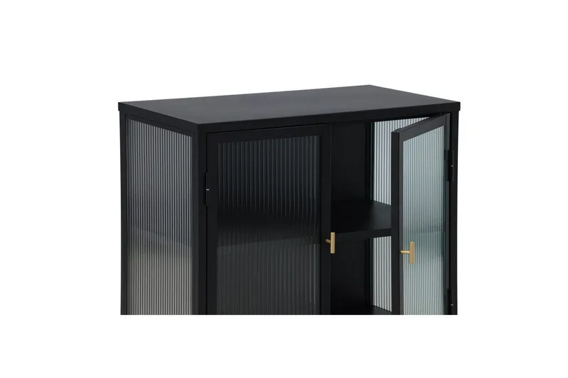 Skab Garis Lav Sort - Opbevaring - Skab - Vitrineskabe