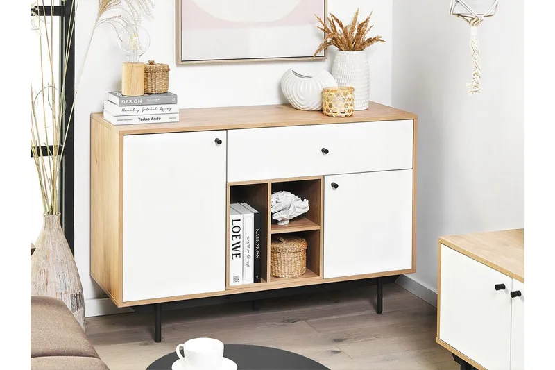 Germenata Skab 118x40 cm - Lyst Træ/Hvid - Opbevaring - Skab - Skabe