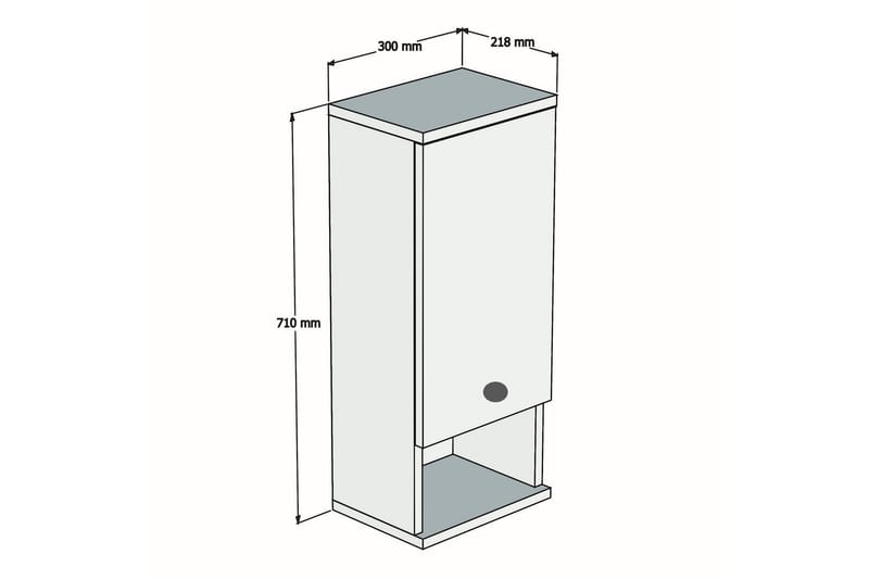 Gersby Vægskab 30 cm - Brun - Opbevaring - Skab - Skabe