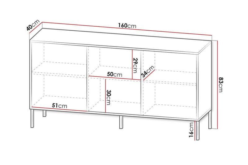 Glenndale Highboard - Cashmere - Opbevaring - Skab - Skabe