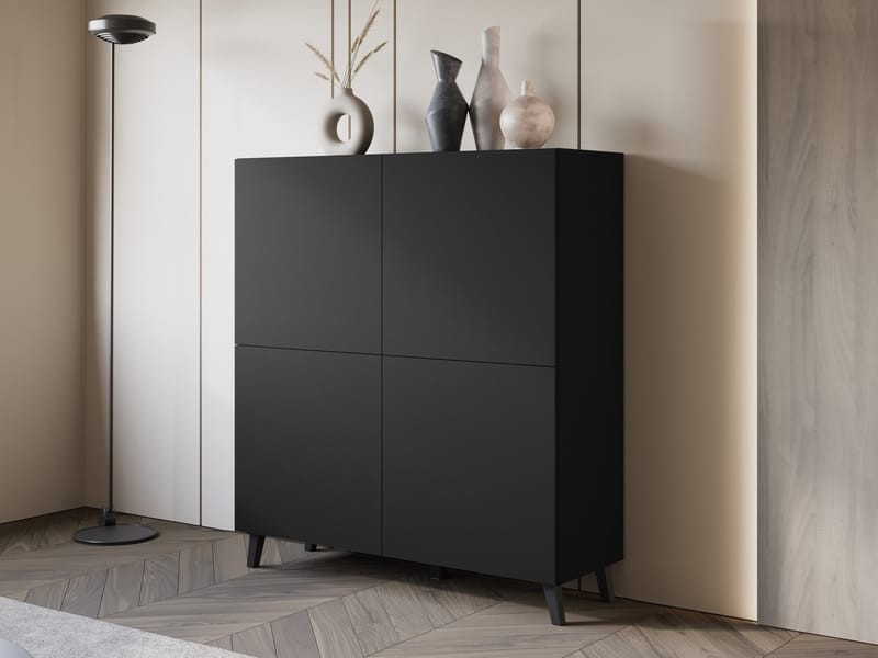 skab Høj kommode PHUKET 120 sort - Opbevaring - Skab - Skabe