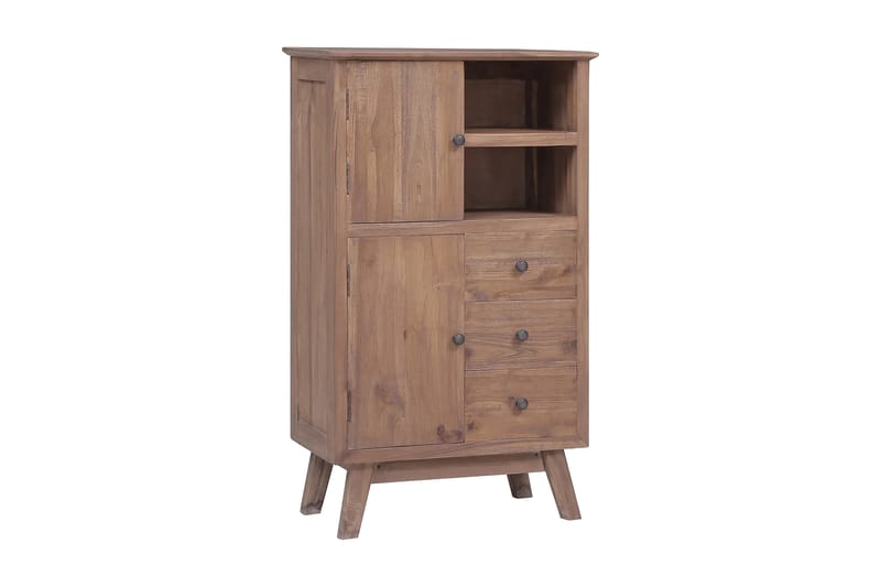 Højskab 60x30x100 cm Massivt Teakitræ - Brun - Opbevaring - Skab - Skabe