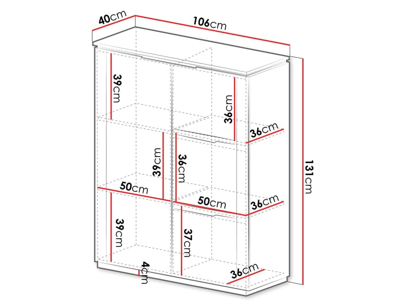 Hilafin Højskab - Opbevaring - Skab - Skabe