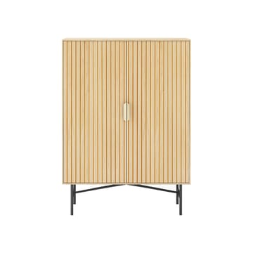 Skab HOME4YOU Bassel 80x40x110 cm 3D melamin - Lyst trædekor/sort/guld - Opbevaring - Skab - Skabe