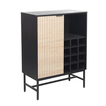 Skab HOME4YOU Helve med vinreol 80x40x110 cm melamin - sort / lyst træ - Opbevaring - Skab - Barskab