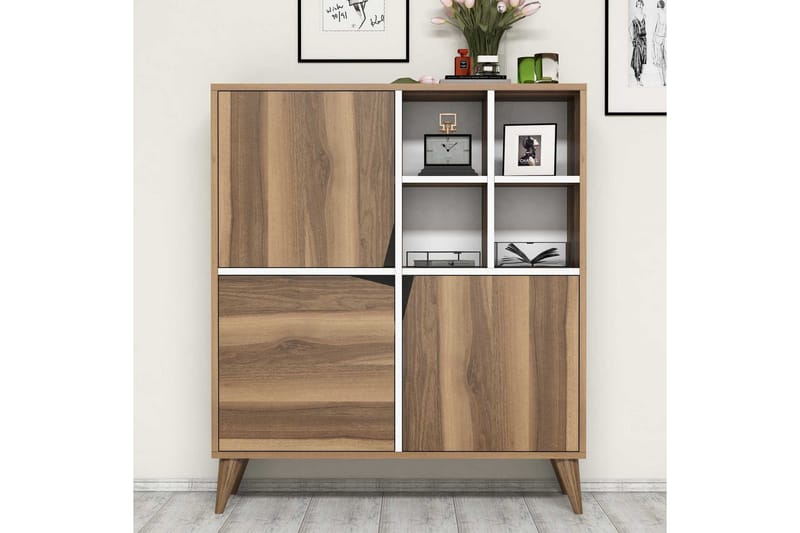 Hovdane Opbevaringsskab 100 cm, Brun / hvid