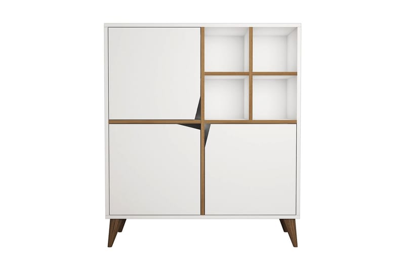 Hovdane Opbevaringsskab 100 cm, Hvid / brun