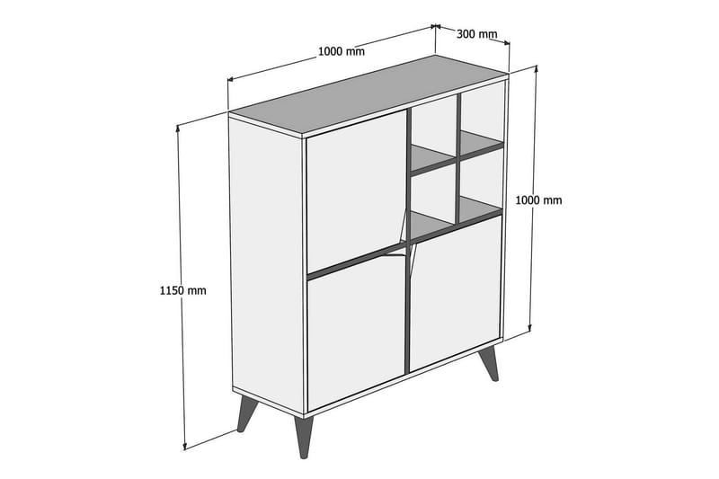 Hovdane Opbevaringsskab 100 cm - Hvid / Hvid - Opbevaring - Skab - Skabe