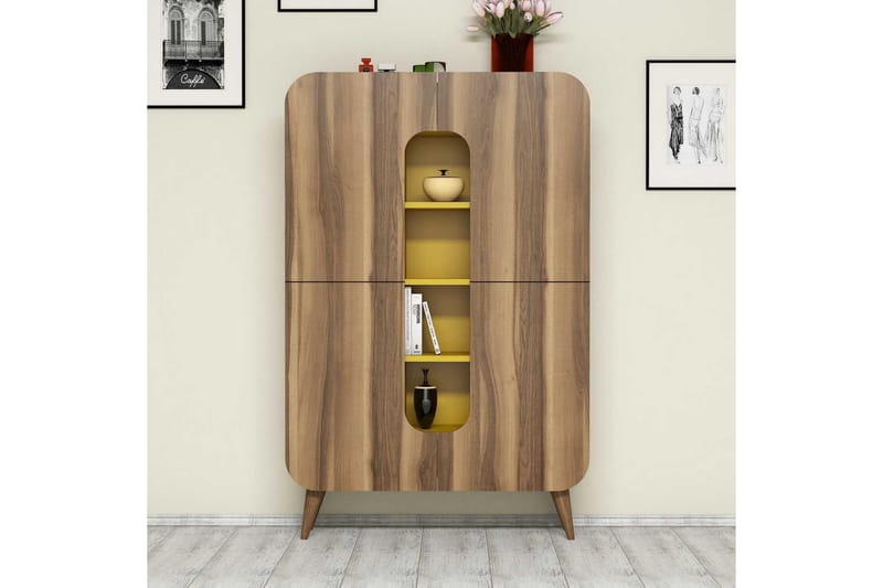 Hovdane Opbevaringsskab 108 cm, Brun / gul