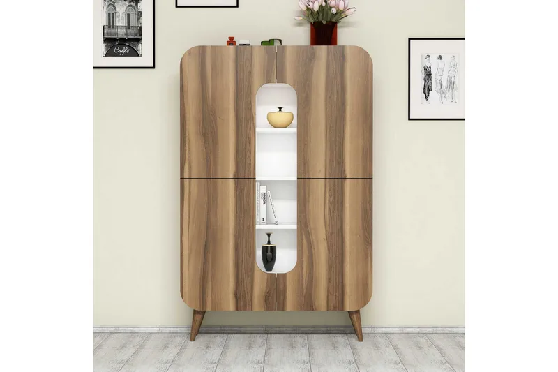 Hovdane Opbevaringsskab 108 cm, Brun / hvid